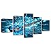 Produktbild myonly 5 Panel Wall Art Poster gedruckt Gemälde auf Leinwand Wand Art High Definition Gitarre Muster Ölgemälde Paiting auf Leinwand Spray Ölgemälde Kern für Hotel Home Deko