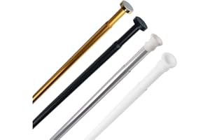 Sanilo Drążek do zasłony prysznicowej, drążek zaciskowy do zasłony prysznicowej i firanek, bez wiercenia (złoty, 90-160 cm)