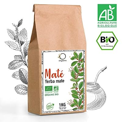Origeens ☘️ YERBA MATE BIO 1KG Grade Supérieur | Yerba Maté Vert Non Torréfié, Feuilles, Sans Tige et Non Poudreux | Boisson Energie et Detox