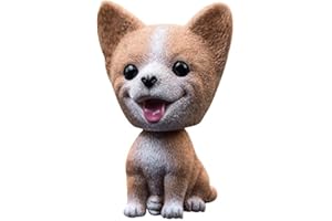 DIRFUNY Car Nodding Dog Doll Cute Dog Ornaments Shaking Bobble Head Bobbing Head Dogs Puppy Car Interior Dashboard Decoration Creative Gifts for Car Home Desk Docoration