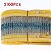 Produktbild SODIAL (R) 2100pcs 21 Werte (1 Ohm ~ 1M Ohm) 1/4 W 0,25 W 1% Metallschichtwiderstand Sortiment Kit