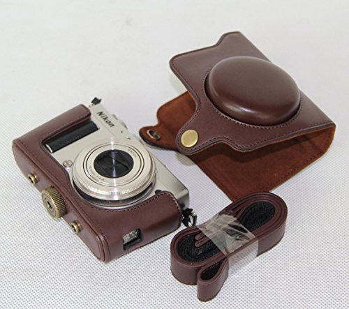 MegaGear Etui souple en cuir pour  Housse pour Nikon Coolpix A Appareils Photo Num  riques  Brun Fonc