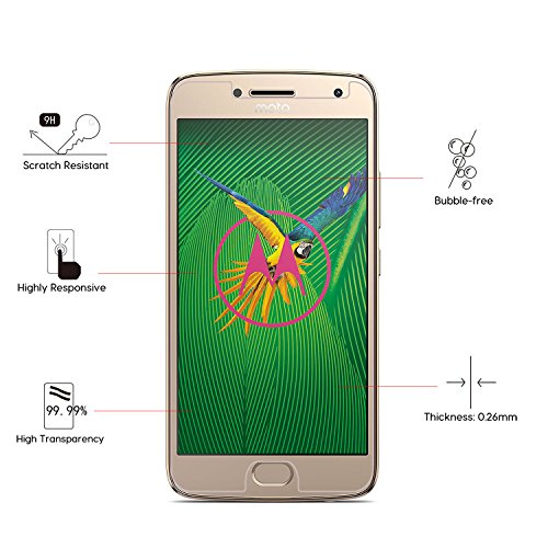Moto G5 Plus Panzerglas, 2 Stück ViViSun Gehärtetem Glas Schutzfolie Displayschutzfolie Folie für Lenovo Moto G5 Plus - 3