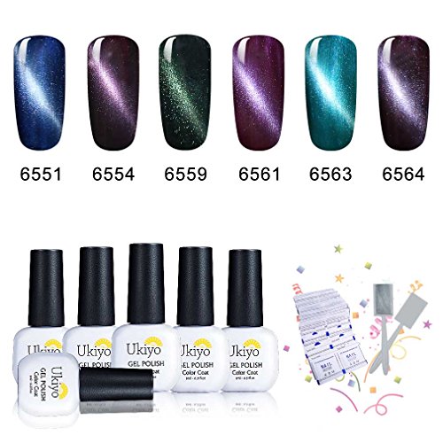 Nail Polish Set Cat Eye Gel Nail Polish 3D Magnetic Nail Art 6 PECS Free Gift (Gel Nail Polish Remover Magnet Stick) #01