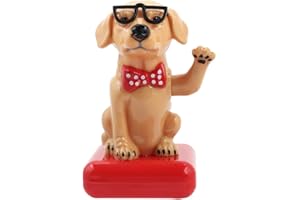 ONEWER Entzückende Autodekoration,Solar-Hunde-Dekoration,Solarbetriebene Schaukel Waving Dog Adorable Home Decor Autozubehör Tisch Ornament(#1)
