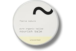 Fierce Nature Pure Nourish Tallow Balm | Organic, Vitamin-Rich Nourishing Body & Face Moisturizer | Natural, Essential Oil Free Skincare | Unscented 100g