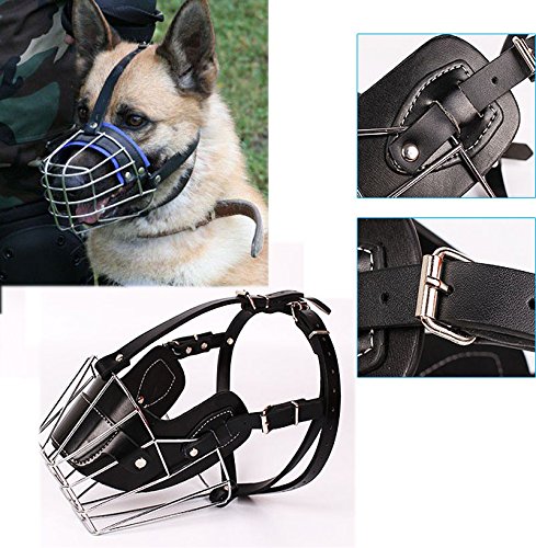 Takestop®  Bozal talla L XL, de metal, para perros grandes, regulable para evitar ladridos, con bocado de seguridad
