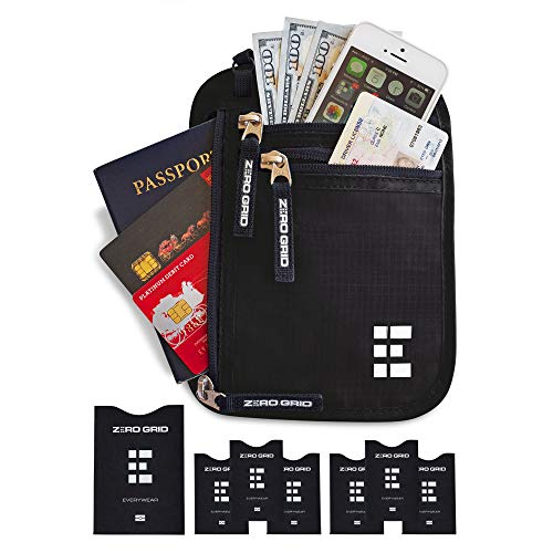 Portadocumentos de Viaje con Protección RFID - Cartera para Colgar y Porta Pasaporte