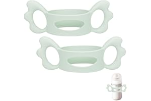 KIRVOS Baby-Flaschengriff, Breithals-Flaschengriff für Babys, ergonomisch geformt für kleine Kinderhände Flaschenhalter, ergonomisch für Kinderhände – Silikon – 2er Set