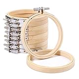 Fácil de utilizar: los aros de bordado tienen un tornillo de ajuste de latón que se puede apretar cuando sea necesario para mantener la tela tan apretada como un tambor.