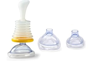 Geduoer Dispositif de sauvetage pour dispositif d'urgence d'étouffement, premiers secours avec masques RCR de 2 tailles pour enfants et adultes, kit anti-aspiration portable (1PC, Jaune) 1.0 unité