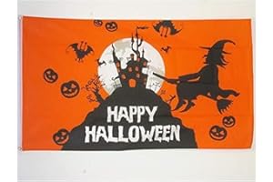 AZ FLAG - Halloween Orange Flag - 3x5 Ft - 100D Polyester Happy Halloween Banner with Two Metal Grommets - Fade Resistant - Vivid Colors - 3' x 5' Feet - 150x90 Cm
