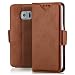Produktbild Samsung Galaxy S6 Edge Tasche Hülle Flip Case Schutzhülle [SAXONIA®] Handytasche mit Kartenfach und Magnetverschluss Braun