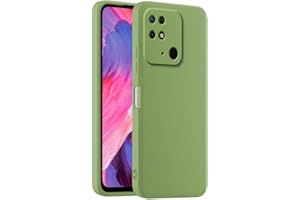 HULLIN Funda de Silicona Colorida para Teléfono, Adecuada para Redmi 10C / Poco C40 (6.71") - Verde Matcha