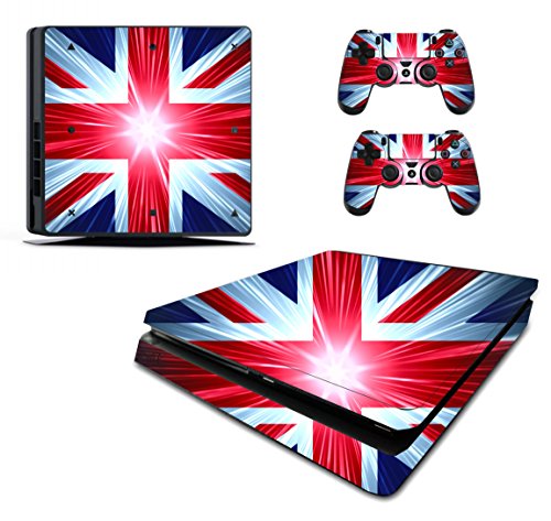the grafix studioUnion Jack Sticker/Skin Compatible With PS4 slim/Sony Playstation 4 Slim Console & Remote controller stickers, pss12