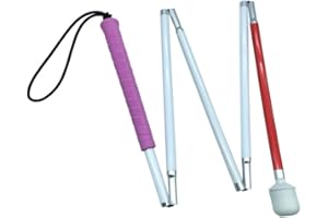 VISIONU - Bastón Plegable de Aluminio, 5 Secciones, con Bola giratoria