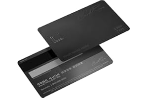 YUMILI 2 Tarjetas De Crédito De Metal De Latón, 3,37 X 2,12 Pulgadas, Tarjetas De Visita En Blanco, Ranura para Chip 4442 DIY con Banda Magnética HiCo De 3 Pistas, Grabar Regalo(Brass Matte Black)