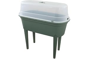 Carousel Home Green Mini Greenhouse Raised Planter With Cover Grow Table | Indoor Outdoor Propagation Planting Table | Standing Garden Veg Planter Green House - 84x77x37cm