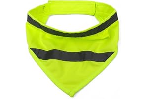 LEGENDTECH Reflective Pet Triangle Scarf Pet Bandanas Safety Reflective Strip High Visibility Dog Triangle Bib Night Walking Safety for Dogs, Fluorescent Yellow