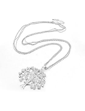 Lange Pulloverkette Kristall 18k Lang Kristall Baum Lebensbaum Familienkette