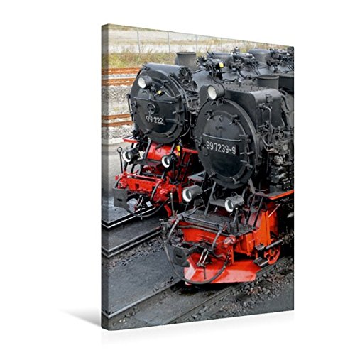 Premium Textil-Leinwand 50 cm x 75 cm hoch, Dampfloks | Wandbild, Bild auf Keilrahmen, Fertigbild auf echter Leinwand, Leinwanddruck (CALVENDO Mobilitaet)