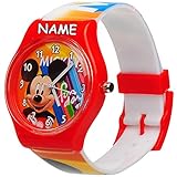 Unbekannt Kinderuhr / Armbanduhr - Disney - Mickey Mouse - inkl. Name - Analog - Quarz / Analogarmbanduhr - Lernuhr - hochwertige Uhr / Kinderarmbanduhr - Analoguhr - K..