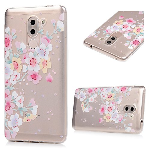 Lanveni Huawei Honor 6X Hülle × 3, Handyhülle Huawei Honor 6X TPU Schutzhülle TPU Bumper Weiche Silikon Case mit Bunte Cover Design (Bunte Blumen + Blau Rose + Totem-Blumen) - 2