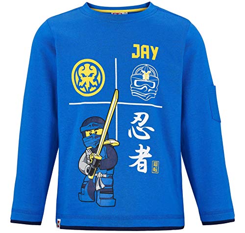 Preisvergleich Produktbild LEGO Ninjago Langarmshirt Jungen Lang Rundhalsausschnitt Shirt (Blau, 134-140)