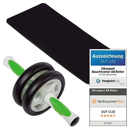 Ultrasport AB Roller Bauchtrainer, Bauchmuskeltrainer für Damen für Fitness, Muskelaufbau und Abnehmen an Bauch Beine Po – Bauchroller inklusive Knieauflage und Trainingsanleitung - 2