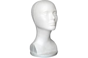 Gemini_mall® Tête de mannequin femme en mousse de polystyrène. Support pour perruque/lunettes/chapeau