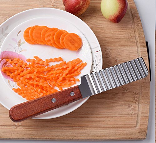 youpin New Edelstahl Kartoffel Chips gewellt Cutter Teig Gemüse Crinkle Schneide Messer Wellig Messer Küche Zubehör - 5