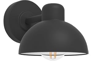 EGLO Utomhusvägglampa Entrimo, 1-lågig utomhusbelysning | vägglampa i galvaniserat stål, färg: svart, sockel: E27, IP44
