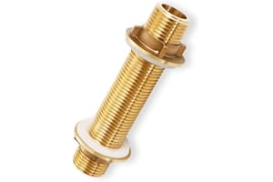 ZHYUAN G1/2 Connettore Serbatoio Acqua,Connettore Serbatoio Acqua,Raccordo a vite in ottone,Raccordo Serbatoio Acqua in Ottone,con guarnizione in silicone,adatto per serbatoi d'acqua e torri d'acqua