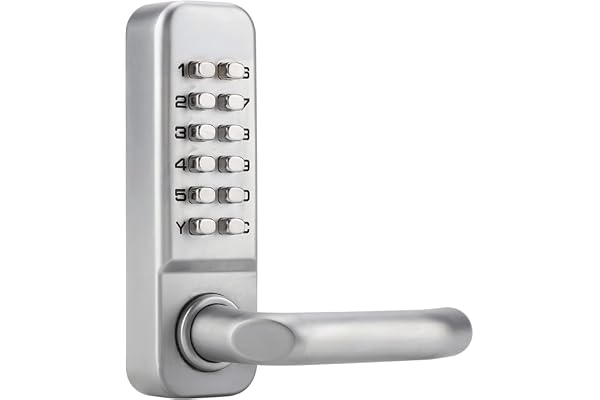 Vattentät Kodlås Mekaniskt Dörrlås, 1-11 Siffror Kombination, 30-60mm Dörrtjocklek, med Handtag och Låsbult, Zinklegering