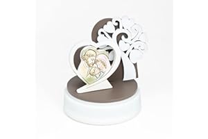ALBALÙ Bomboniera Carillon Sacra Famiglia Musicale con Albero della Vita in Legno Scatola Inclusa