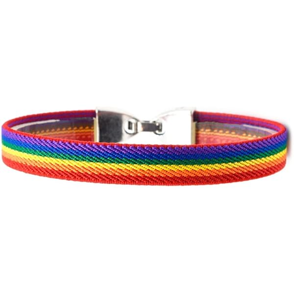 GOS Best Supplies LGTB - Bracciale in tessuto arcobaleno, multicolore, bandiera LGBT gay Pride, taglia unica