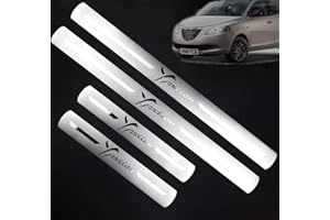 ENFILY 4 accessori protettivi per davanzale esterno auto per Lancia Chrysler Ypsilon 2010-2022, protezione antiabrasione, copertura per pedale, decorazione per lo styling