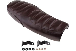 KESOTO Flat Brat Seat Cafe Racer Vintage Cushion Saddle - Vintage Style, with Mounting Bracket and Screw Accessories