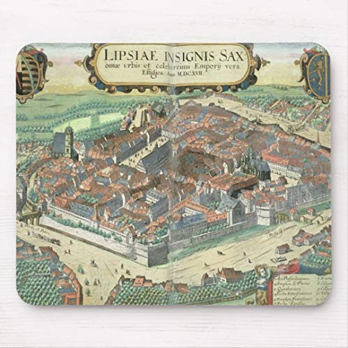 Preisvergleich Produktbild Karte von Leipzig, von "Civitates Orbis Terrarum" Mousepad
