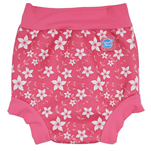 Splash About Kids' Reusable Swim Happy Nappy - Pink Blossom, Medium (3-8 Months)