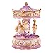 Produktbild fubarbar Musik Box – Creative Geschenk Princess hakenkarussell Musik Box Design aus Kunstharz für Partner Geburtstag Valentinstag Geschenk purple-brithday