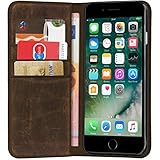 iphone photo app vintage look MATERIAL - Langlebiges, im Vintage-Look gearbeitetes Rindsleder ummantelt diese kompatible Apple iPhone 8 / iPhone 7 Ledertasche