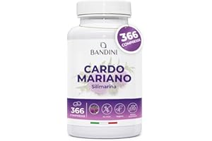 Bandini® Cardo Mariano 366 Compresse | Integratore a base di Silimarina | Compresse da 300mg | Diuretico, Digestivo e Depurativo | Eccellenza e Qualità Certificata | 1200mg/giorno