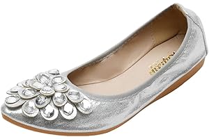 Aoikoy Chaussures Plates Fille pour Femmes Ballerines Plates Chaussures de Travail Confortable Slip-on Plat Mariage d'affaires décontractée