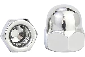 QANCEN 10 Piezas Tuercas Ciegas Hexagonales M6, Acero Inoxidable A2 Tuercas de Sombrerete DIN 1587, Tuerca Bellota para Tornillos, Pernos y Varillas Roscadas