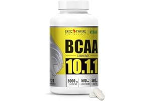 BCAA COMPRIMÉS 10.1.1 - Acides Aminés Musculation Vegan Hautement Dosés - Votre Allié Pour Des Entraînements Efficaces - Performance Accentuée - Programme 30J - 120 Comprimés - Eric Favre