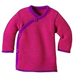 Organic wrap over wool jumper-Berry-62/68 3-6m