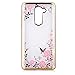 Produktbild Huawei Honor 6X Case CoverUposao für Huawei Honor 6X/Huawei Mate 9 Lite/Huawei GR5 2017 Hülle Bling Diamond Tyrant Gold Geheimer Garten Rosa Schmetterling Blumen Muster Soft TPU Case Silikon Bumper Backcover Schutz Etui Schale Tasche Schutzhülle Handyhülle