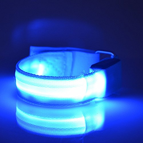 Namsan LED-Licht Armband sicher Walking / Laufen Flashing Schweißband, Nacht Radfahren Jogging Reflektierende Armband verstellbaren Visible Outdoor-Enthusiasten Beleuchtung Hip-Hop Performance Props, 7 Farben erhältlich