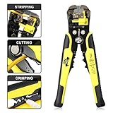 DANIU TK0742 Pinces à Dénuder DANIU Dénudage et Sertissage Multifonction Automatique à Réglage 205 mm pour Câble de 0,2-6 mm²